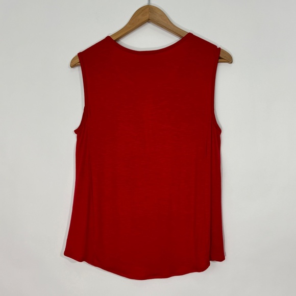 Style & Co Women’s Size Petite Large PL Real Red Sleeveless Embroidered Top New - Picture 8 of 8